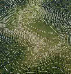 Topographic contour data captured by drone LiDAR mapping